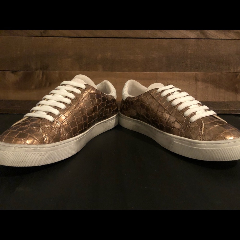 STEVEN NY Rubie Copper Croco Distressed Sneakers - Picture 12 of 16